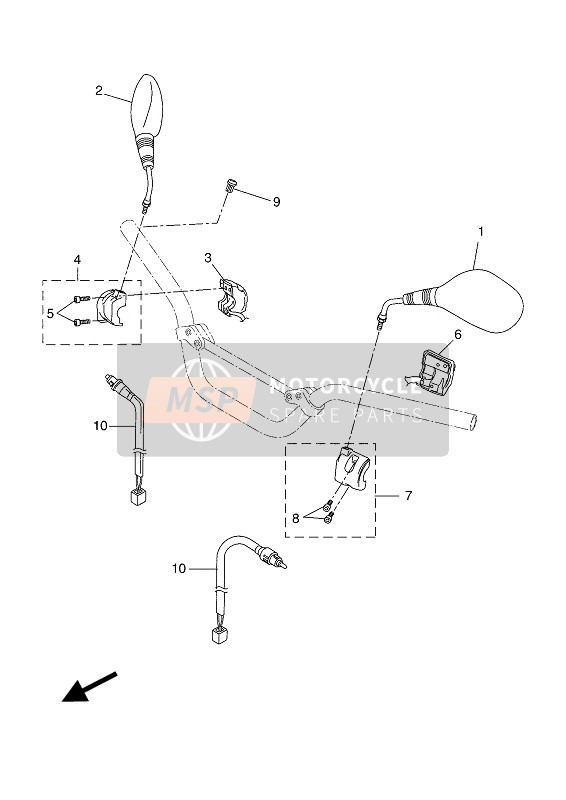 Yamaha NS50N 2016 Interruttore maniglia & Leva per un 2016 Yamaha NS50N